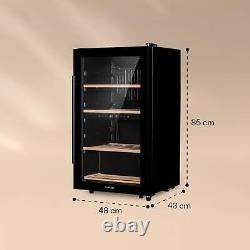 Wine Fridge Refrigerator Drinks Cooler 2 Zones 34 Bottles 100W LED Touch Black