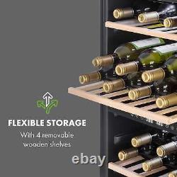 Wine Fridge Refrigerator Drinks Cooler 2 Zones 45 Bottle 118L Counter Top Silver