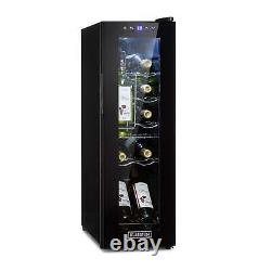 Wine Fridge Refrigerator Drinks Cooler 32L 12 Bottles Touch Panel 85W LED Black