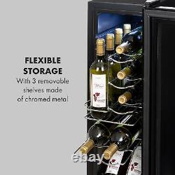 Wine Fridge Refrigerator Drinks Cooler 32L 12 Bottles Touch Panel 85W LED Black