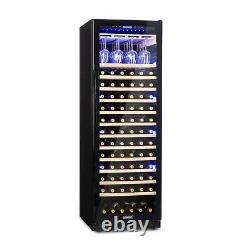 Wine Fridge Refrigerator Drinks Cooler 433 L 165 Bottles Touch Panel LED Black