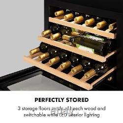 Wine Fridge Refrigerator Drinks Cooler Built-In 51L 24 Bottles Touch Panel Black