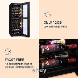 Wine Fridge Refrigerator Drinks Cooler Chiller 2 Zones 105L 39 Bottles Black LED
